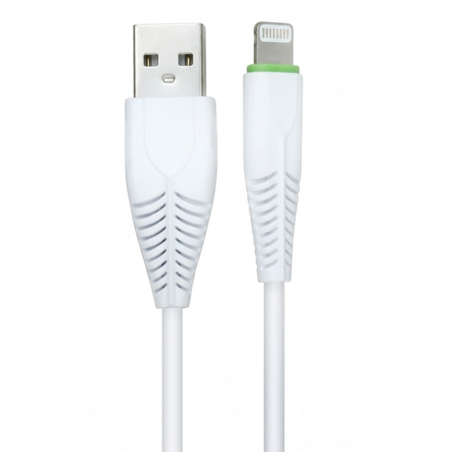 Kinyo 蘋果5A超快充魚骨數據線 USB A-蘋果8 Pin 20g, 1m, 白色, 1條