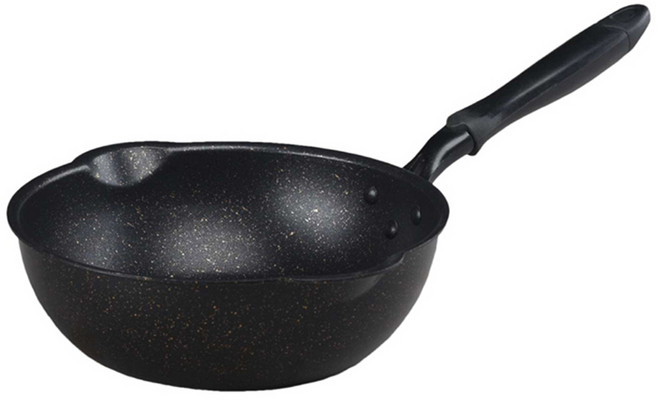 麥飯石不沾炒鍋 曜石黑, 26cm, 1個