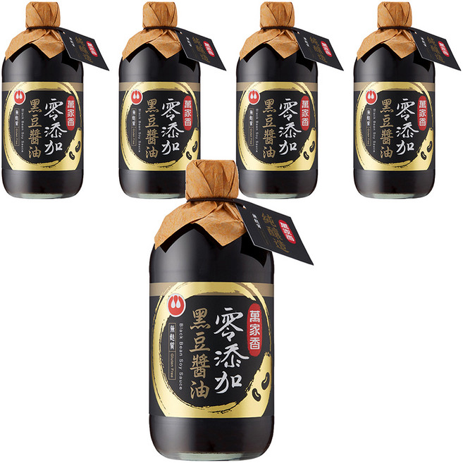 萬家香 零添加黑豆醬油, 450ml, 5瓶