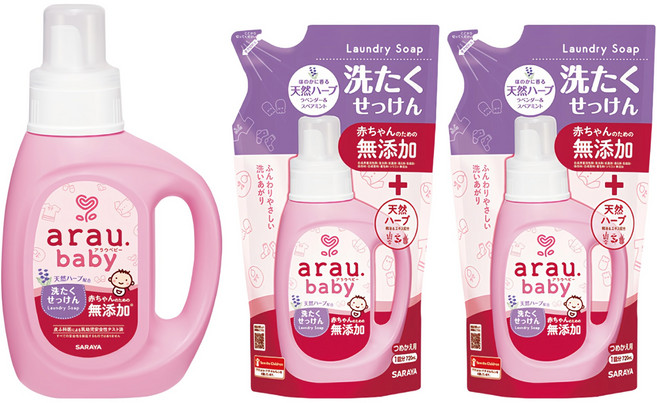 SARAYA arau. 愛樂寶 AR無添加洗衣液800ml + AR無添加洗衣液補充包720ml 2包, 2240ml, 1組