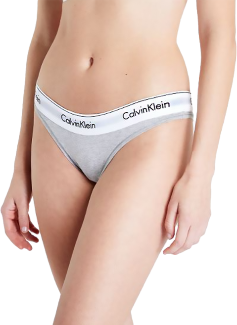 Calvin Klein 凱文克萊 underwear Cotton Bikini 寬鬆緊帶基本款 三角褲, 灰色