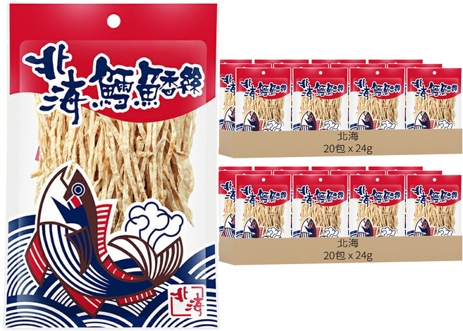 北海 鱈魚香絲, 24g, 40包
