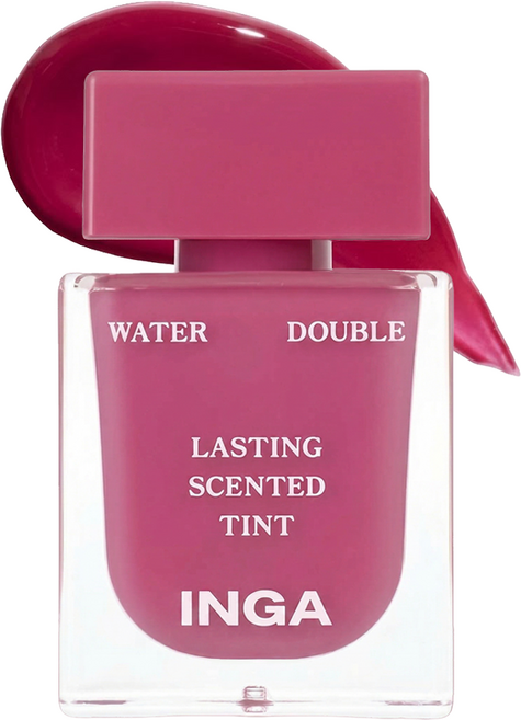 INGA Cosmetics 水感雙效持色香氛唇釉 4.3g, 晶燦紅鑽, 1個