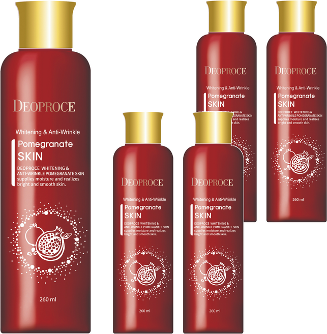 DEOPROCE 迪普詩 台灣公司貨 紅石榴嫩白保濕化妝水, 260ml, 5瓶