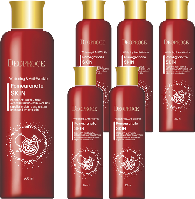 DEOPROCE 迪普詩 台灣公司貨 紅石榴嫩白保濕化妝水, 260ml, 6瓶