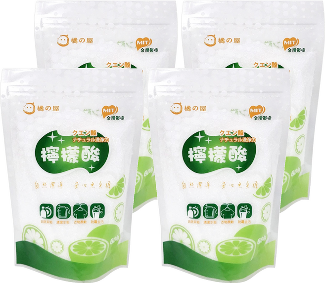 MIKA HOUSE 橘之屋 檸檬酸, 600g, 4包