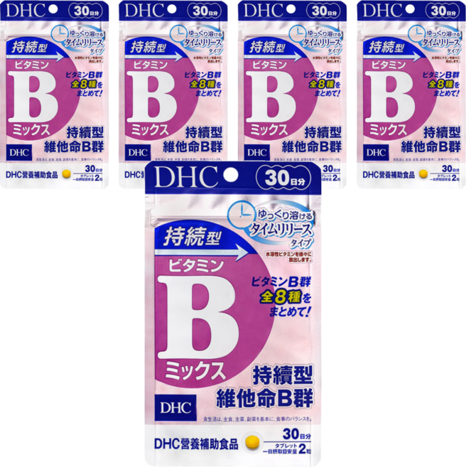 DHC 台灣公司貨 持續型維他命B群 30日份, 60錠, 230mg, 5包