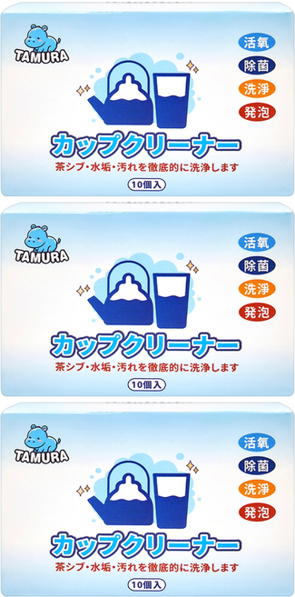 TAMURA 茶垢清潔錠 10錠, 60g, 3盒