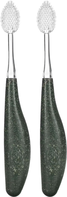 美國 RADIUS 雷迪兒 成人按摩牙刷 SS(18cm) 超軟毛 黑色, 1入, 2支