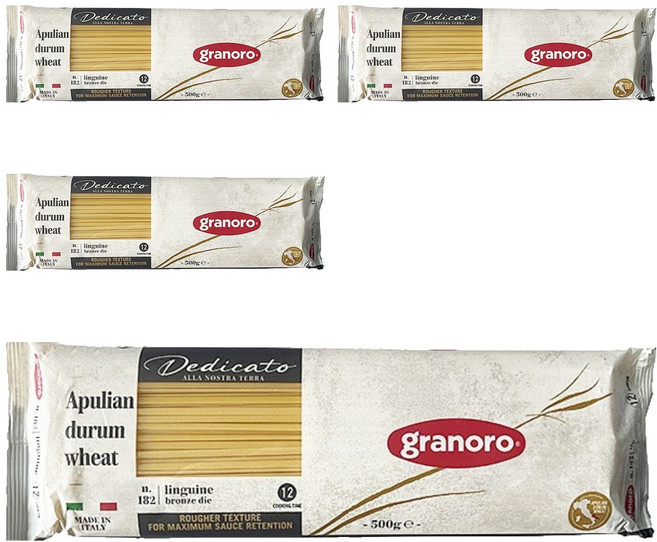 granoro 義大利長型扁麵, 500g, 4個