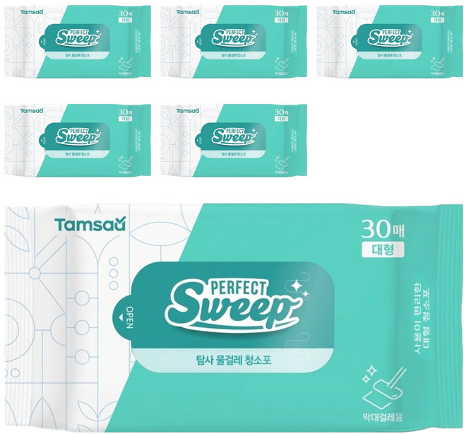 TAMSAA 清潔布補充包 平板拖板專用 L 30張, 6包
