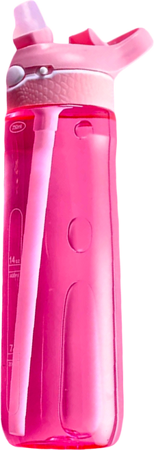 TRITAN 吸管式透明冷水壺, 透明粉, 750ml, 1個