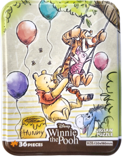 HUNDRED PICTURES 百耘圖 Winnie The Pooh 鐵盒拼圖 小熊維尼2, 36片, 1盒
