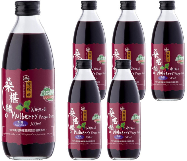 陳稼莊 即飲桑椹醋 加糖, 300ml, 6瓶
