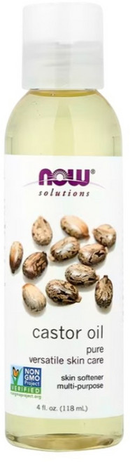 NOW Foods 純蓖麻保濕油, 118ml, 1瓶