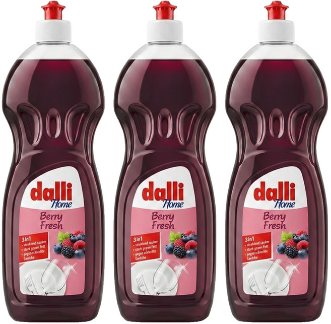 dalli 達麗 全效能3合1洗碗精 莓果花香, 1L, 3瓶