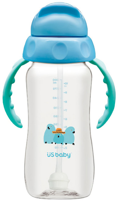 US baby 優生 輕鬆開練習杯, 藍鸚鵡 藍色, 300ml, 1個