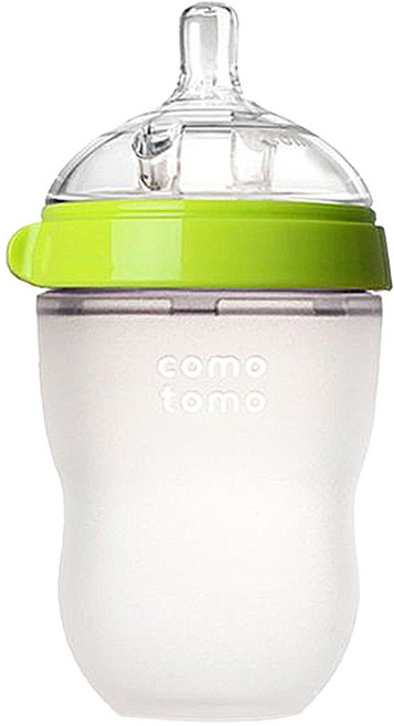 como tomo 矽膠奶瓶 3~6個月, 綠色, 250ml, 1個