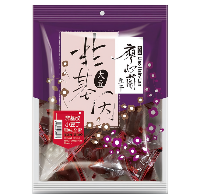 大溪廖心蘭豆干 非基改小豆丁 原味, 220g, 1袋
