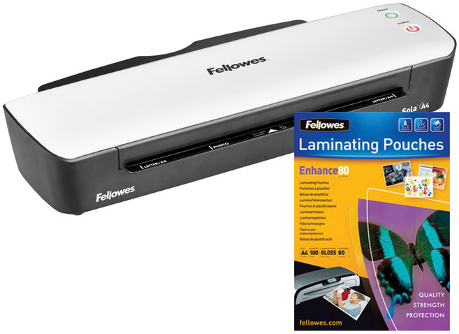 Fellowes 斐樂 護貝機 + 100張護貝膜, Sola A4