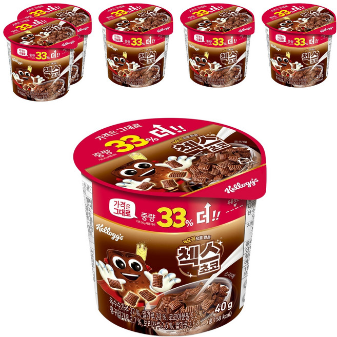 Kellogg's 家樂氏 5穀巧克力格格脆 杯裝, 40g, 6個