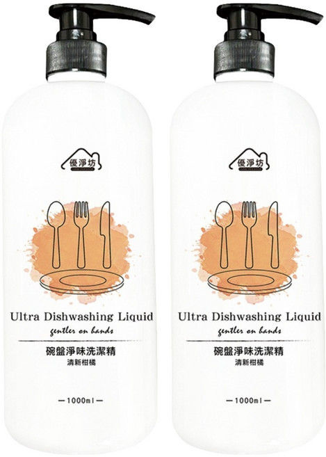優淨坊 深層淨味碗盤洗潔精 1000ML, 2個