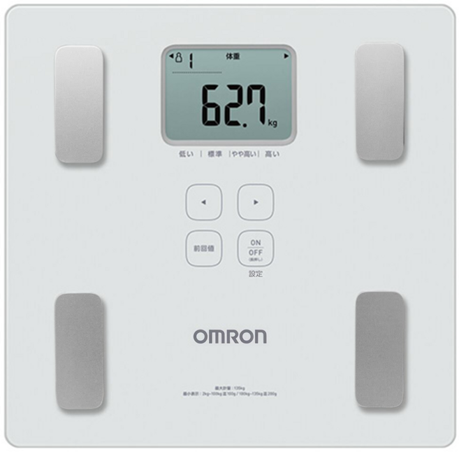 OmROn 歐姆龍 體脂計, 1個, HBF-236, 白色