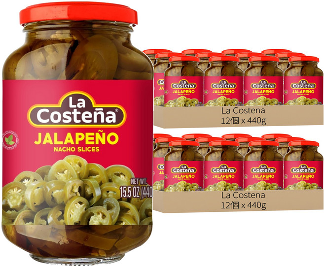 La Costena 切片辣椒, 440g, 24個