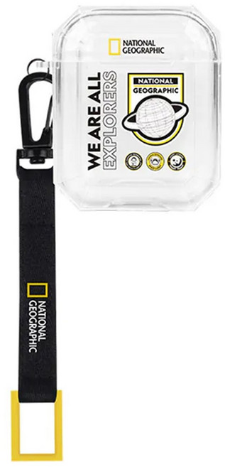 NATIONAL GEOGRAPHIC 國家地理 AirPods 1&2 透明保護殼, NGM-AWC/SP, 黑色 + 透明色, 1個