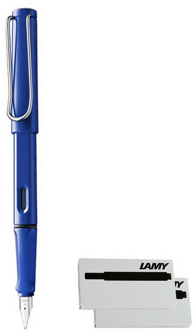 德國 LAMY Safari 超值組合 鋼筆 + 2入墨水管, 藍色, F
