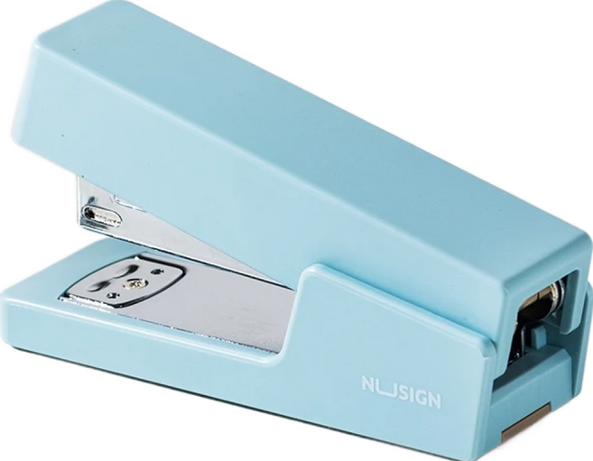 NUSIGN 紐賽 幾何簡約釘書機 3號 + 24/6適用 ENS084, 1個, 淡藍