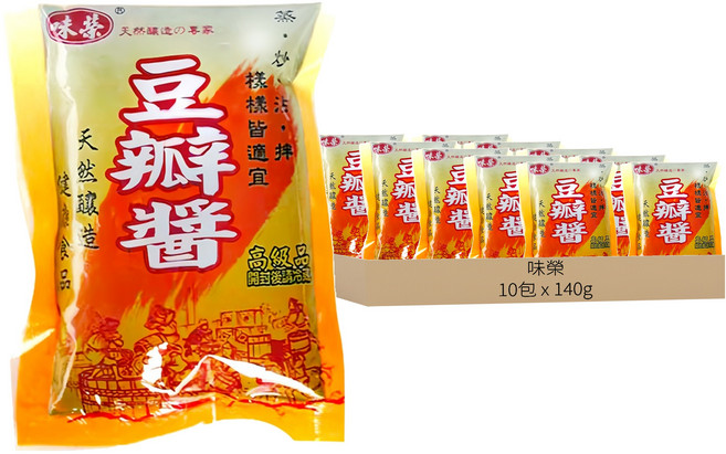 味榮 精緻豆瓣醬, 140g, 10包