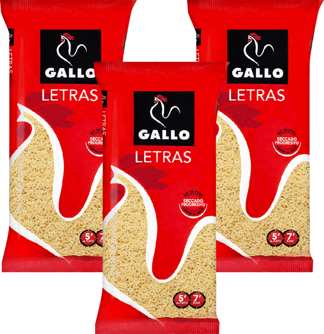西班牙 GALLO 公雞牌 字母造型麵LETRAS, 250g, 3包