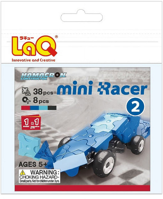 LaQ 意秋 Q版賽車 38pcs + 8pcs, 藍色, 1個