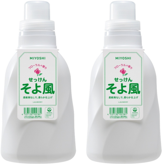 MIYOSHI 本體 微風花香 MIYOSHI 玉之肌 無添加洗衣精, 1.1L, 2瓶