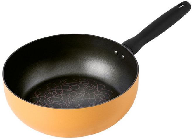 MEYER 美亞 迪士尼 童趣系列 深煎鍋 24cm 不沾塗層 可用電磁爐 米奇圖騰 黃色 1個