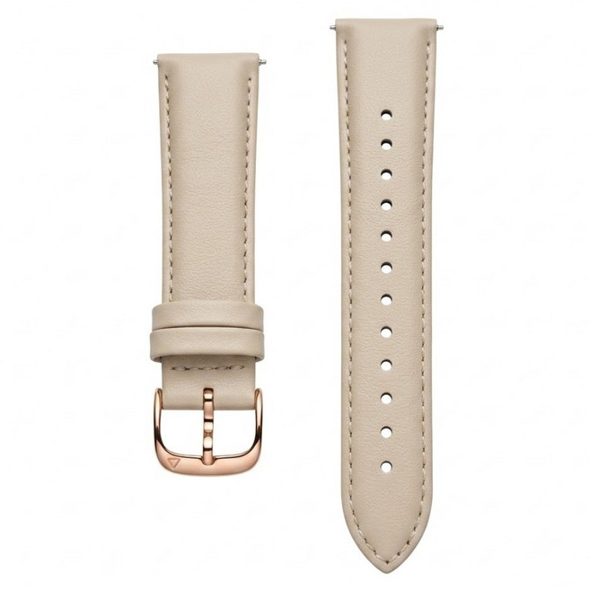 GARMIN Quick Release vivomove Luxe 義大利皮革錶帶 錶扣 20mm, 淡沙色 + 18K玫瑰金, 1組