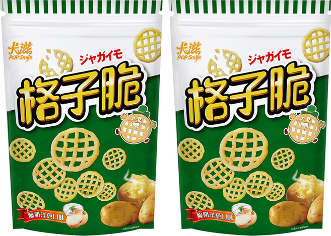 Pop-Smile 卡滋 格子脆 酸奶洋蔥口味, 220g, 2包