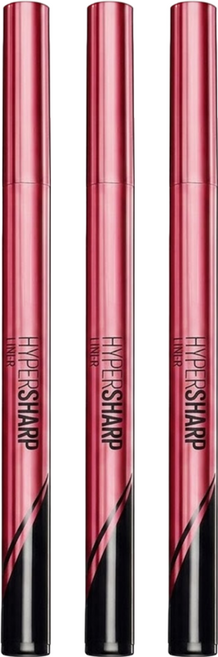 MAYBELLINE 媚比琳 台灣公司貨 超激細抗暈眼線液抗手震版, 蜜桃棕, 3支