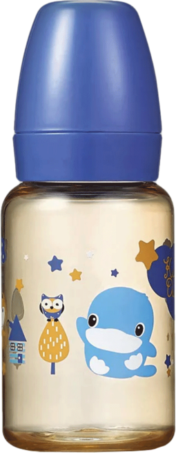 KU.KU Duckbill 酷咕鴨 星燦造型PPSU標準奶瓶, 藍色, 140ml, 1個