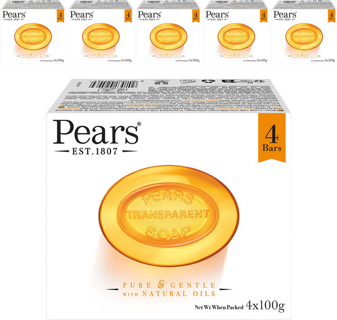 Pears 溫和甘油肥皂, 24個, 100g