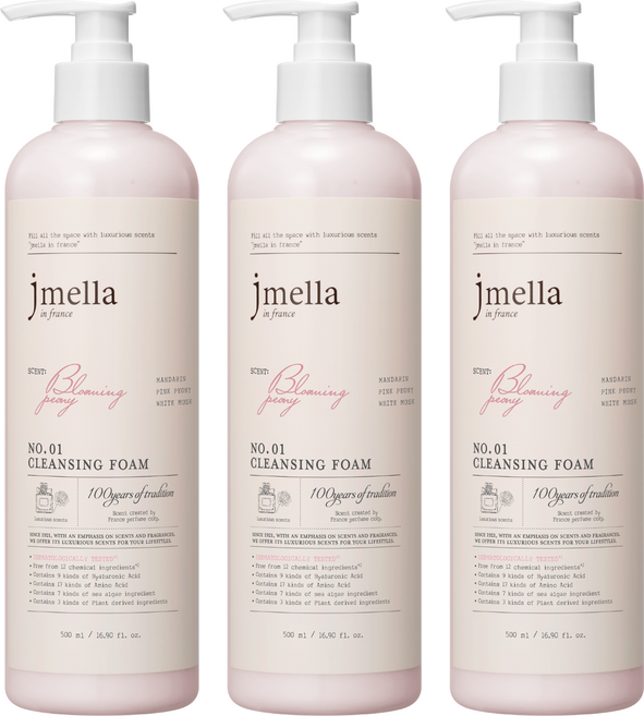 jmella 花園舞會洗面乳 NO1 Bloomming Peony, 3個, 500ml