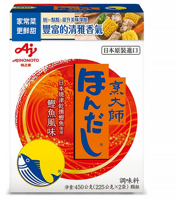 HONDASHI 烹大師 AJINOMOTO 味之素 鰹魚調味料, 450g, 1盒
