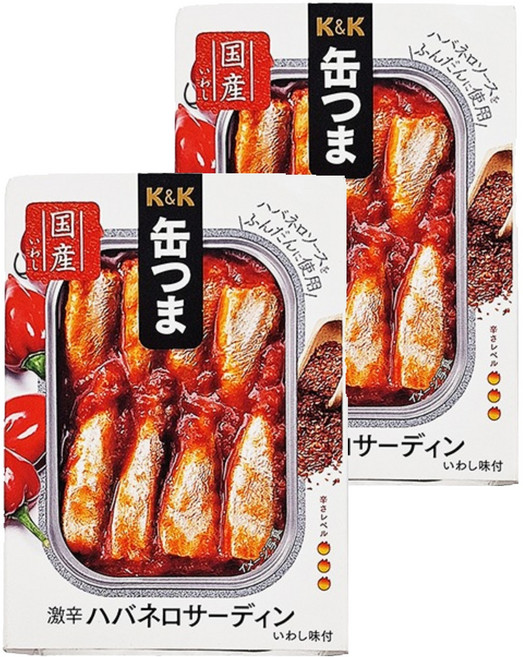 K&K 墨西哥辣椒沙丁魚 激辛, 105g, 2罐