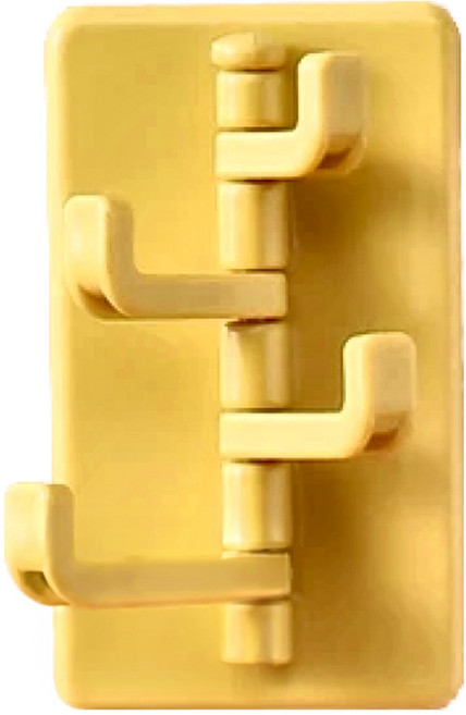 U-mop 無痕旋轉掛勾 9.5 x 5.5cm 4個, 黃色, 1組