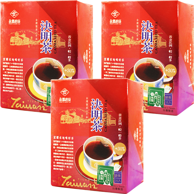 永發茗茶 冷泡決明茶, 4.6g, 16包, 3盒