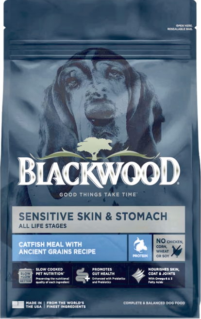 BLACKWOOD 功能性配方 鯰魚 + 珍珠麥 成犬用, 10lb, 1袋