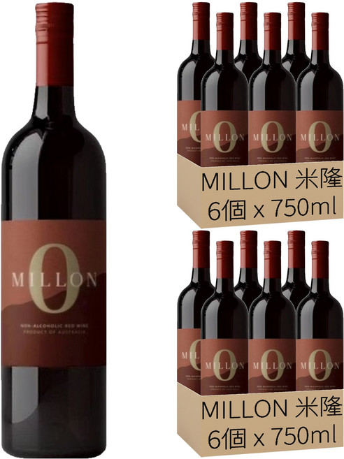 MILLON 米隆 無酒精葡萄飲, 12個, 750ml