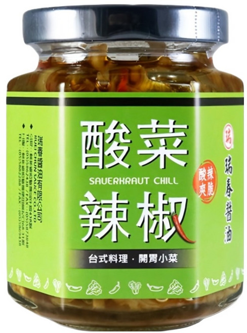 瑞春醬油 酸菜辣椒, 170g, 1罐