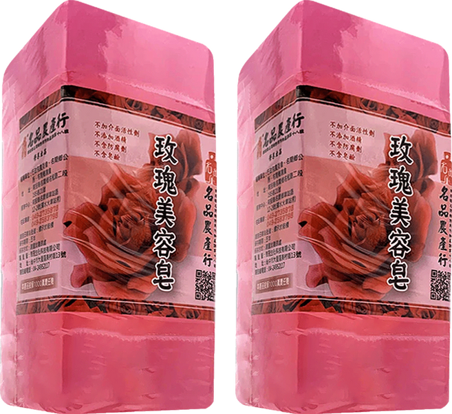 名品農產行 玫瑰精油 美容皂 不添加介面活性劑 不含皂鹼, 500g, 2組